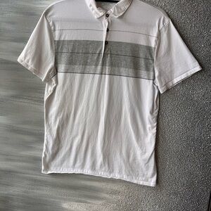 Structure Polo Shirt White and Gray Gradient Design